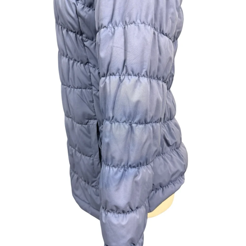 Columbia Women’s Blue Puffer Jacket Faux Fur Hooded Winter Coat Size Medium